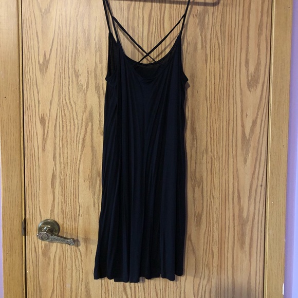 Black Spaghetti strap T-shirt dress - Picture 2 of 3